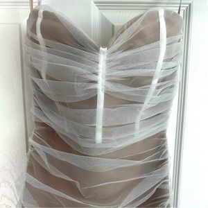 Absolutely gorgeous mini nude and white mesh dress